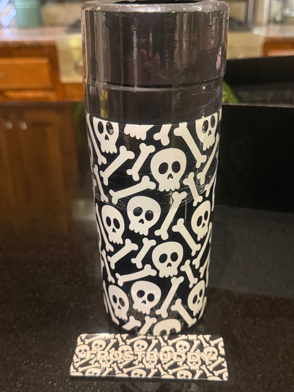 Frost Buddy Universal XL black & white Skulls & Bones~GLOWS💀🖤👀Halloween~NEW